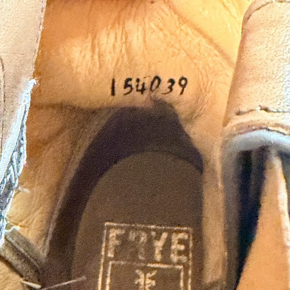Frye Leather Western Ankle Boots Women 6.5 B Tan Distressed Cowboy Made Mexico - Picture 5 of 16